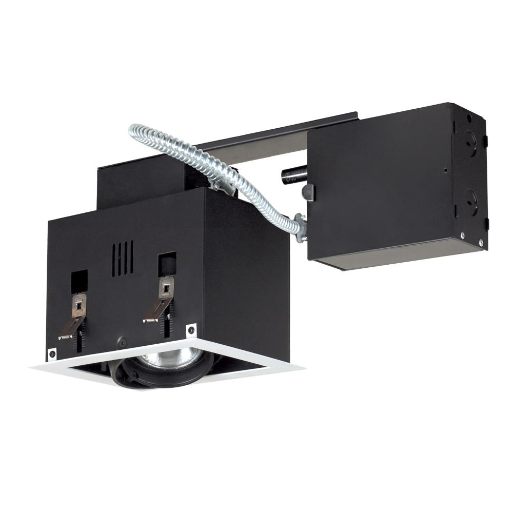 1-Light Double Gimbal Recessed Fixture Line Voltage.