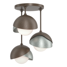 Hubbardton Forge 121374-SKT-05-82-GG0711 - Brooklyn 3-Light Double Shade Semi-Flush