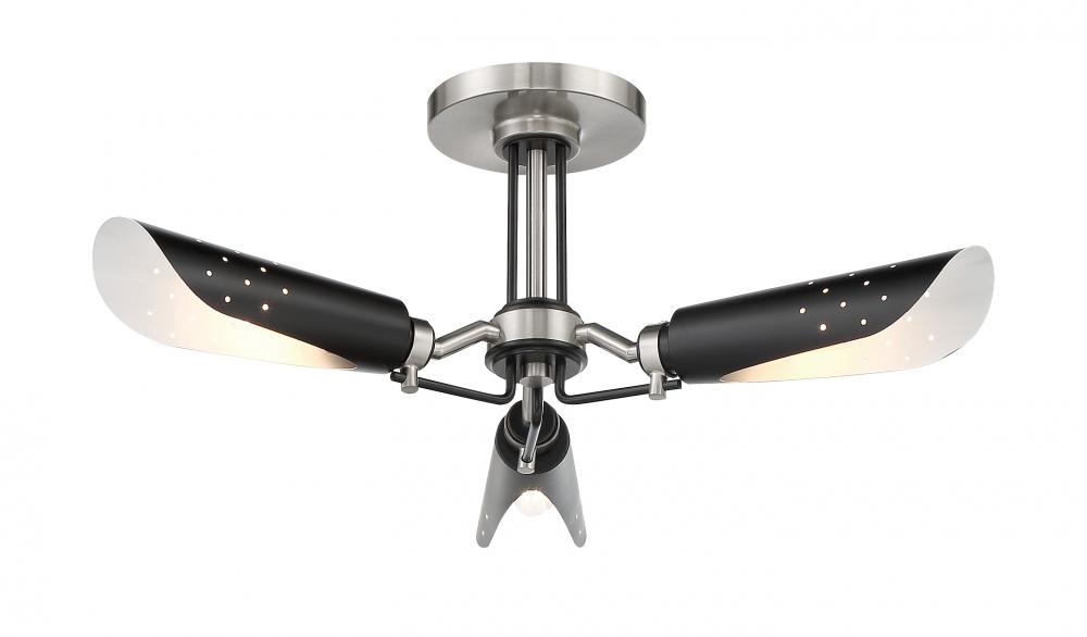 Turbine - 3 Light Semi Flush