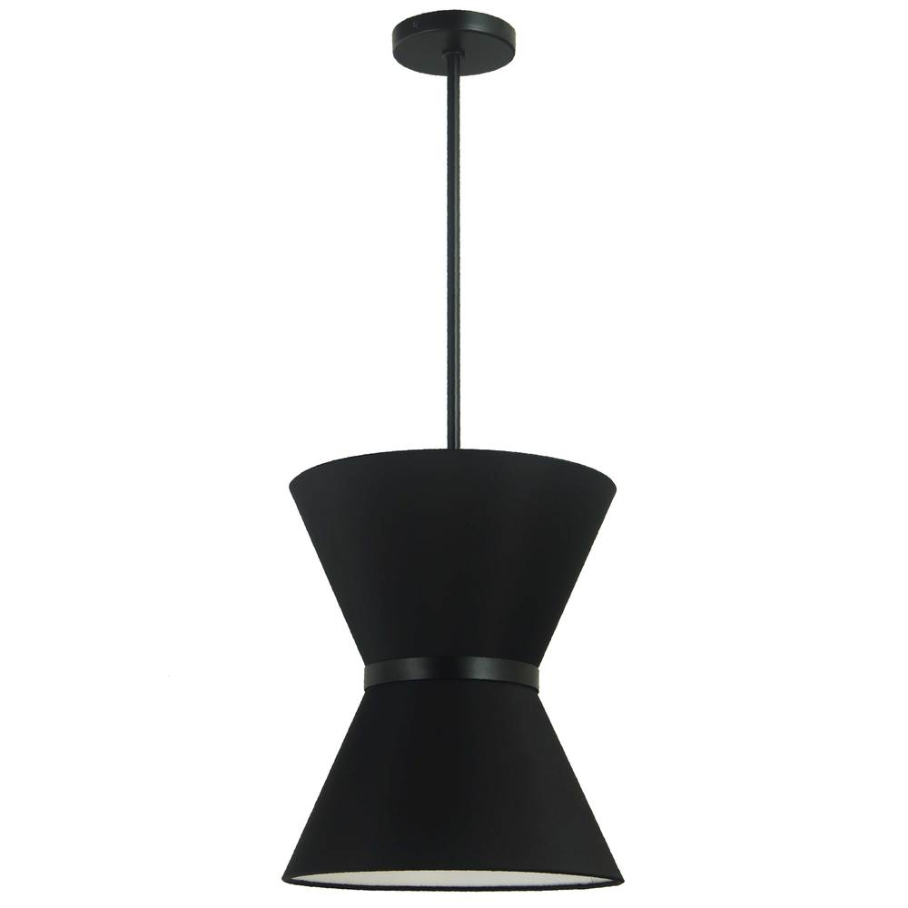 1LT Incandescent Pendant, MB w/ BK Shade