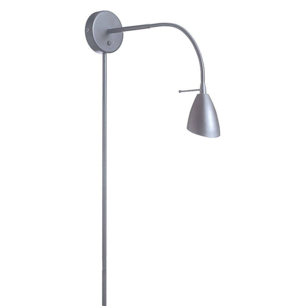 Wall Mounted Halogen Reading Lamp, Satin Chrome