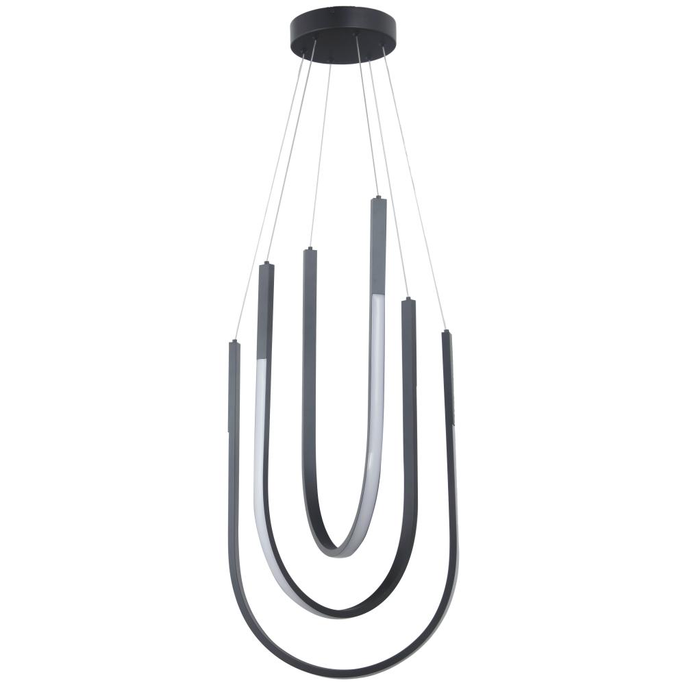 62W Pendant Matte Black with White Silicone Diffuser