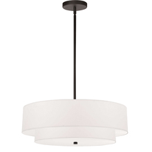 Dainolite 571-224P-MB-WH - 4LT Incand 2 Tier Pendant, MB w/ WH Shade