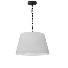 Dainolite BRY-S-BK-790 - 1LT Brynn Small Pendant, JTone WHT Shade, Black