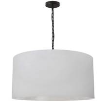 Dainolite BXN-L-BK-790 - 1LT Braxton Large Pendant, WHT Shade, BLK