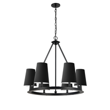 Dainolite CLB-306C-MB-797 - 6 Light Incandescent Chandelier Matte Black with Black Shades