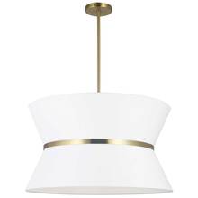 Dainolite CTN-244C-AGB-790 - 4LT Incand Chandelier, AGB w/ GLD ring, WH Shade