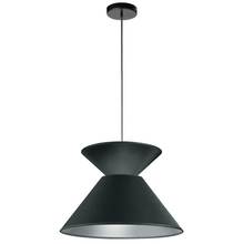 Dainolite PAT-181P-BK-697 - 1LT Patricia Pendant,  JTone BLK/SV Shade, BK