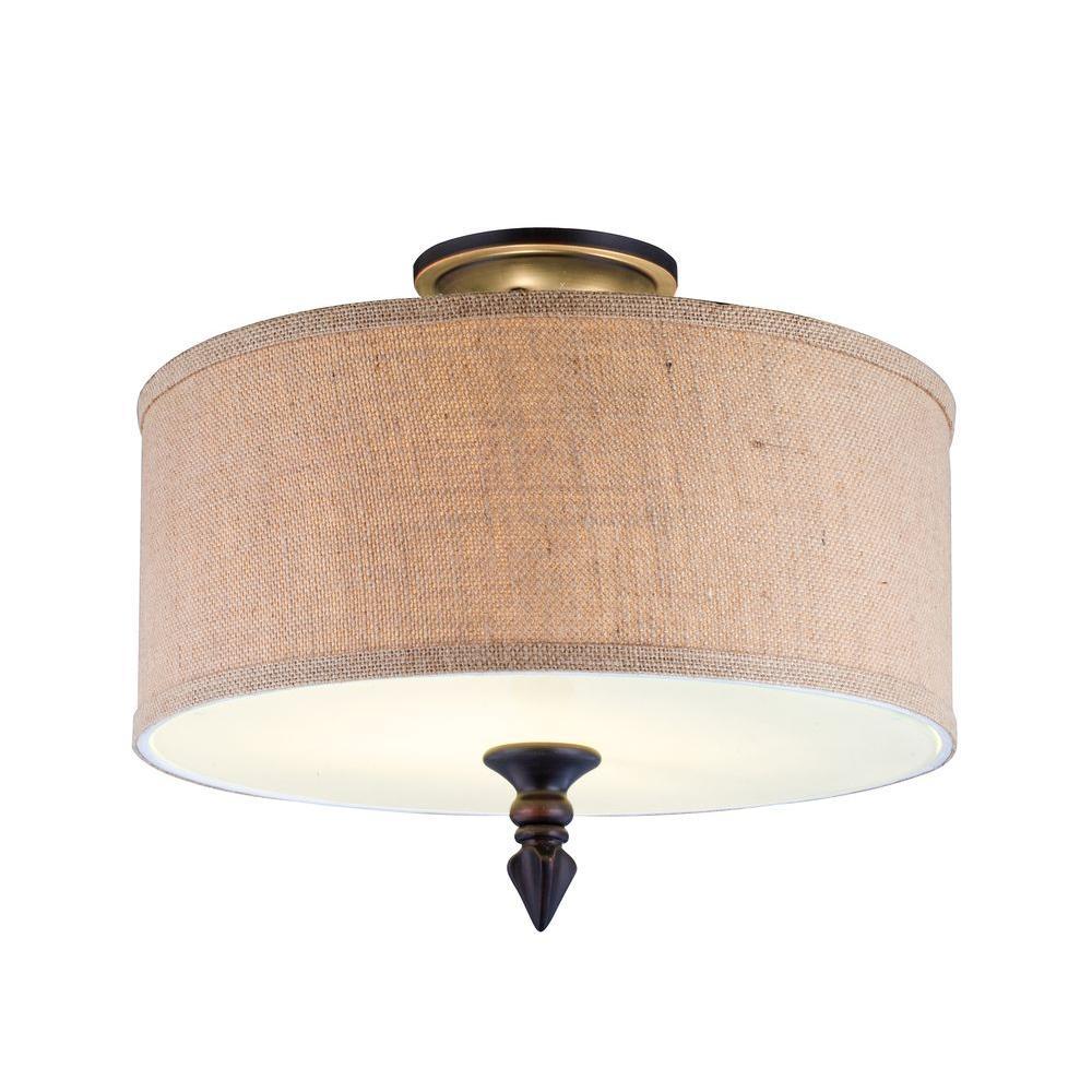 burlap flush mount ceiling light