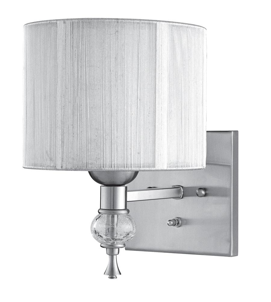 brushed nickel sconce with shade