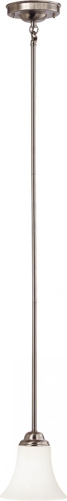 Dupont - 1 Light Mini Pendant with Satin White Glass - Brushed Nickel Finish