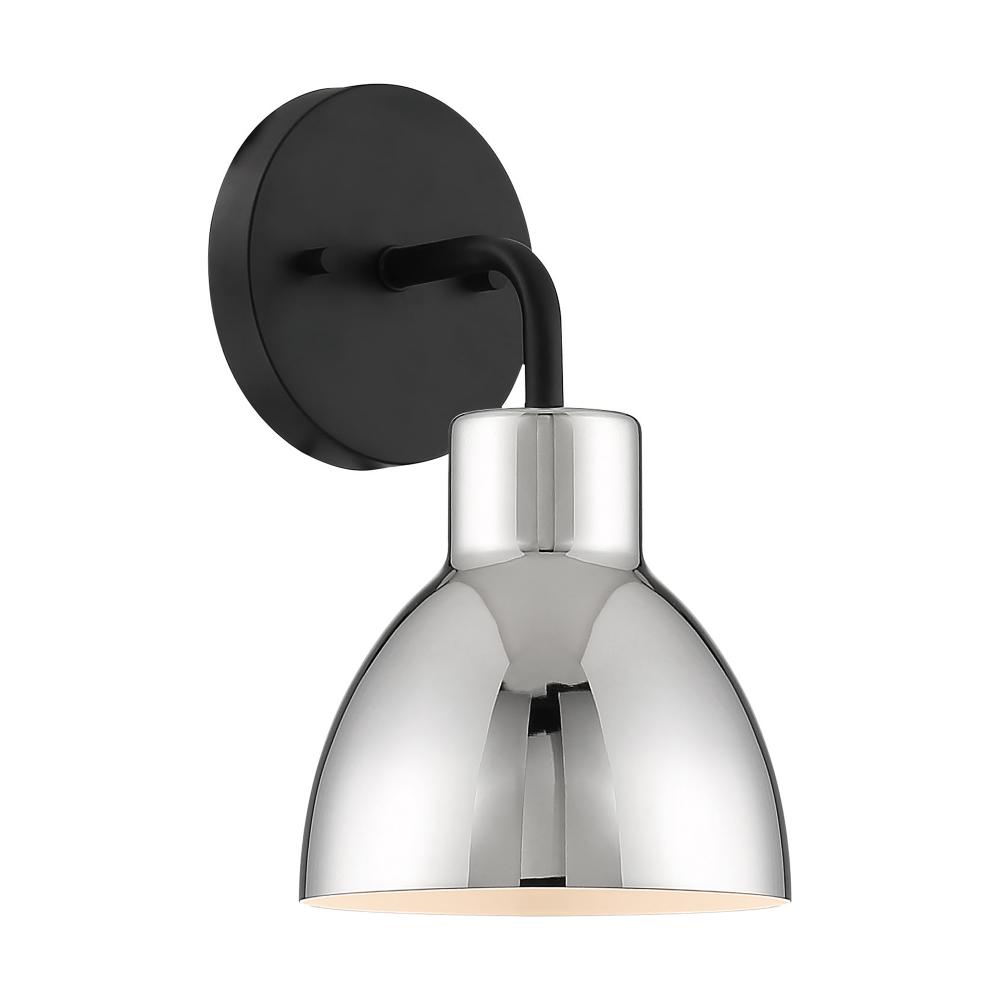 Sloan - 1 Light Vanity- Matte Black and Polished Nickel Finish