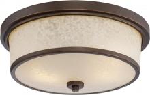 Nuvo 62/643 - Diego - LED Flush with Satin Amber Glass - Mahogany Bronze Finish