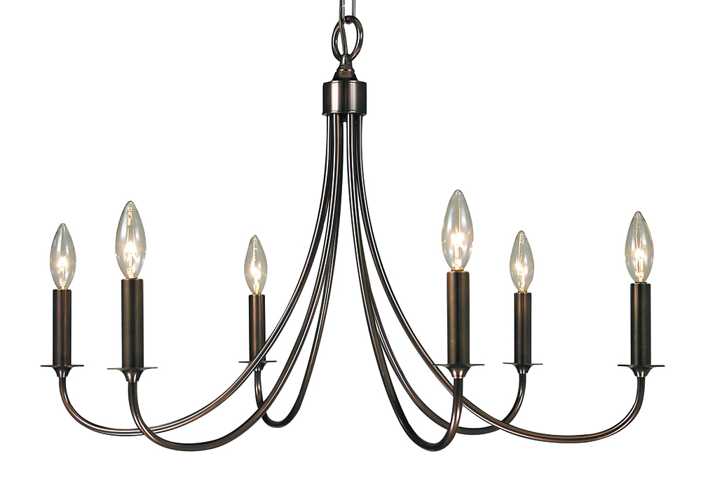 6-Light Roman Bronze Maisonette Dining Chandelier