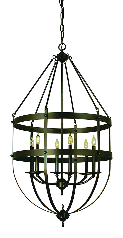 6-Light Mahogany Bronze Hannover Foyer Chandelier