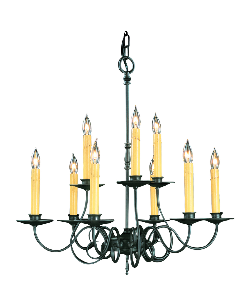 9-Light Charcoal Black Forest Dining Chandelier