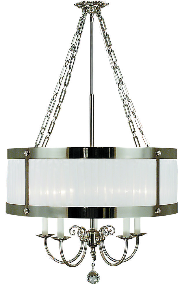 5-Light Polished Silver Astor Dining Chandelier