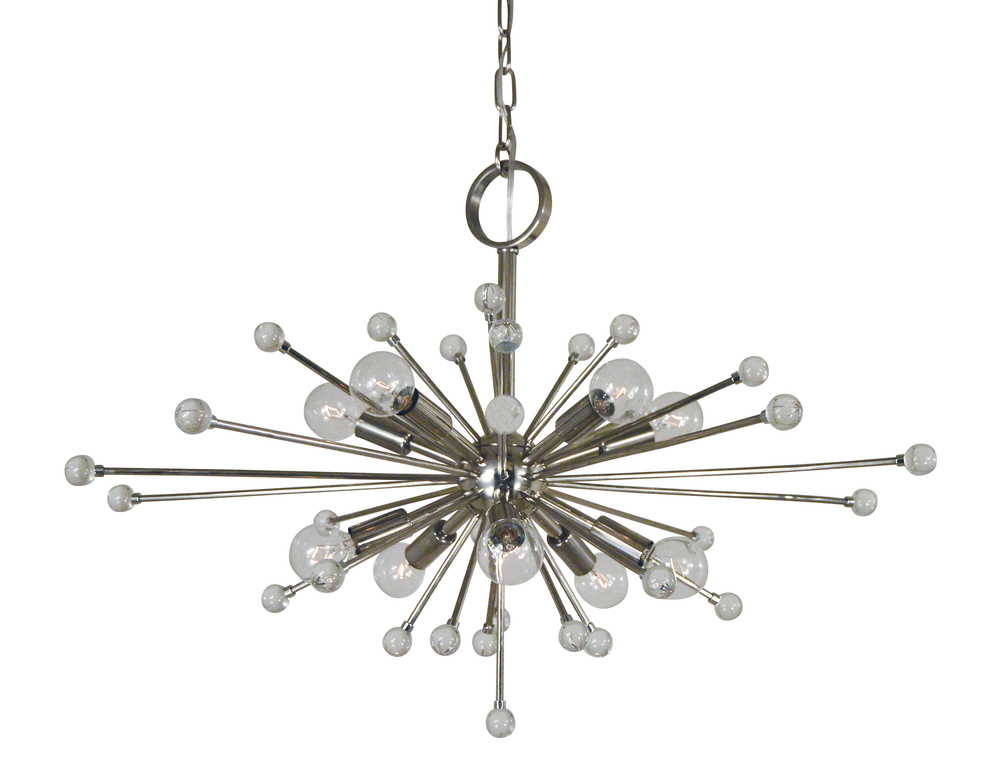 10-Light Polished Nickel Supernova Chandelier