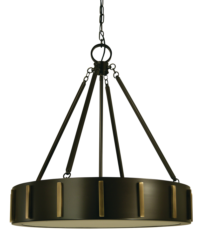 4-Light 23" Matte Black/Polished Nickel Pantheon Pendant