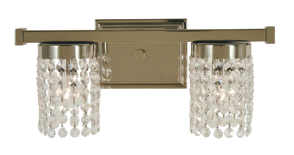 2-Light Polished Nickel Gemini Sconce