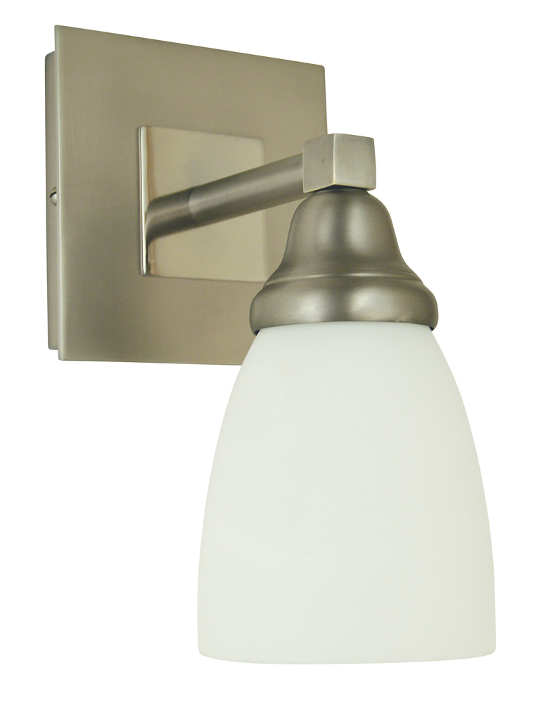 1-Light Satin Pewter/Polished Nickel Mercer Sconce