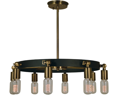 8-Light Polished Nickel/Matte Black Felix Chandelier