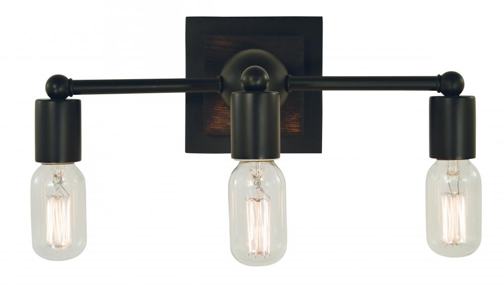 3-Light Matte Black Modern Farmhouse Sconce