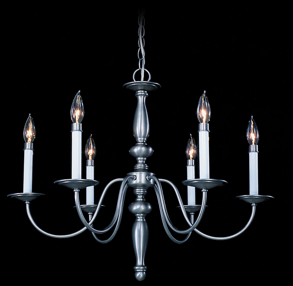 6-Light Satin Pewter Jamestown Dining Chandelier