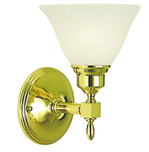 Framburg 2431 PB/WH - 1-Light Polished Brass Taylor Sconce