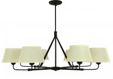 Framburg 5708 MBLACK - 8-Light Matte Black Milford Dining Chandelier