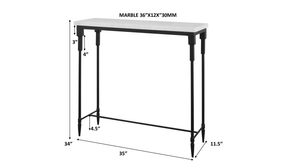 Bourges White Marble Console Table