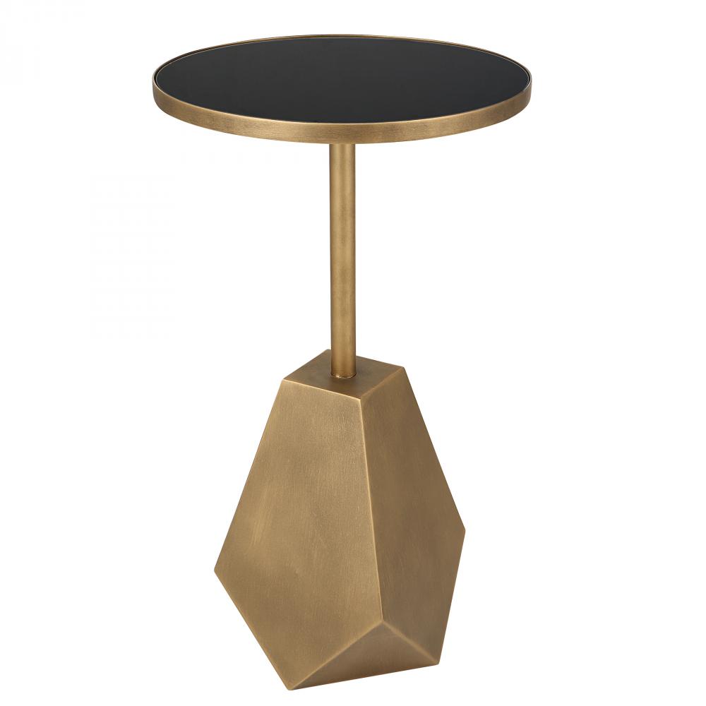 Comet Geometric Bronze Accent Table