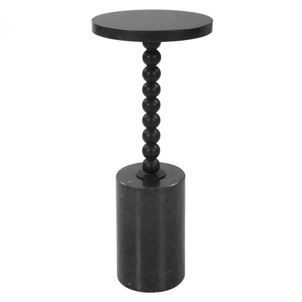 Bead Black Marble Drink Table