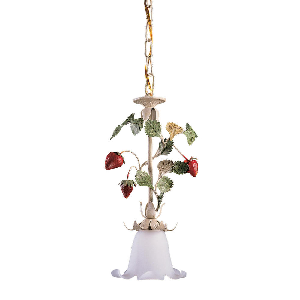 1-Light Hanging Pendant with Flowers