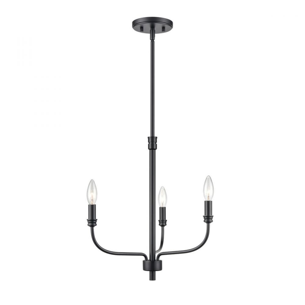 Newland 17'' Wide 3-Light Chandelier - Matte Black