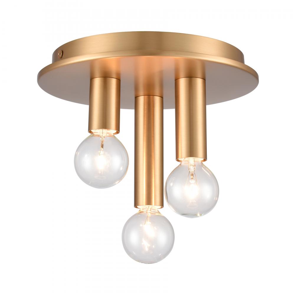 Pepper 8'' Wide 3-Light Flush Mount - Brushed Gold