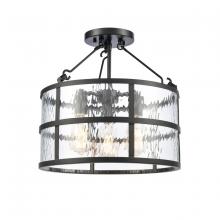 ELK Home 82075/3 - Solace 16'' Wide 3-Light Semi Flush Mount - Matte Black