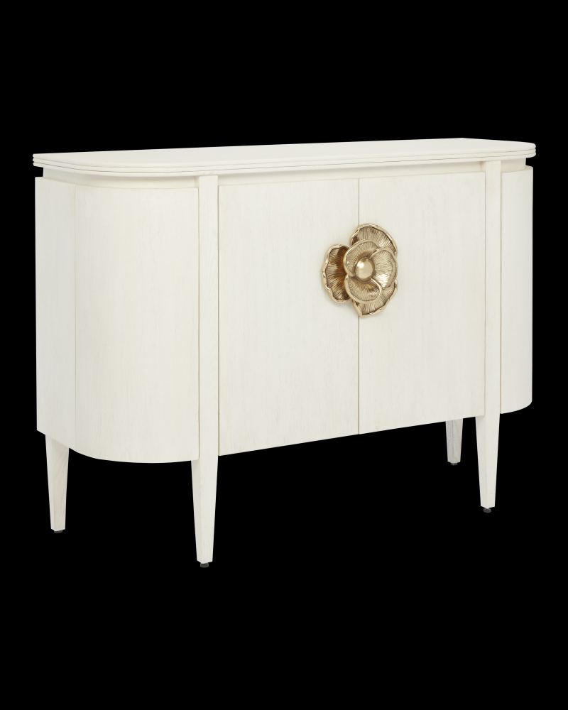 Briallen White Demi-Lune Cabinet