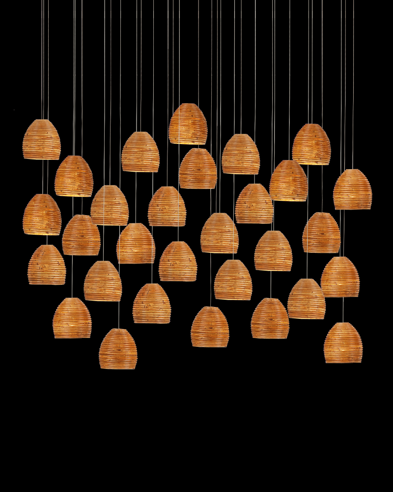 Beehive 30-Light Linear Multi-Drop Pendant