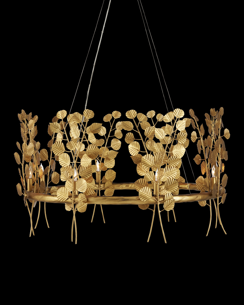 Golden Eucalyptus Round Chandelier