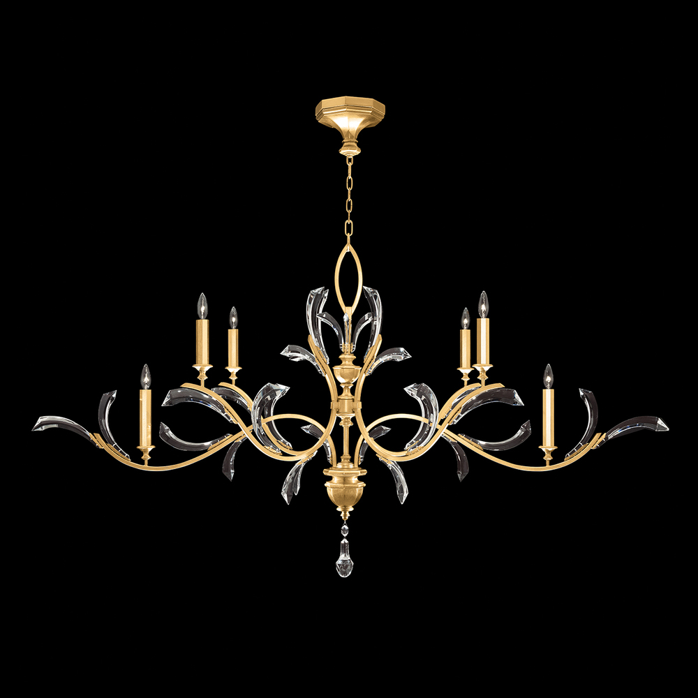 Beveled Arcs 74"W Oblong Chandelier